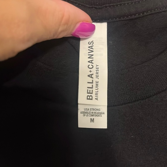 Bella + Canvas Medium Long Sleeve Shirt Graphic BLT DIF RNT Unisex Black White - Picture 3 of 7